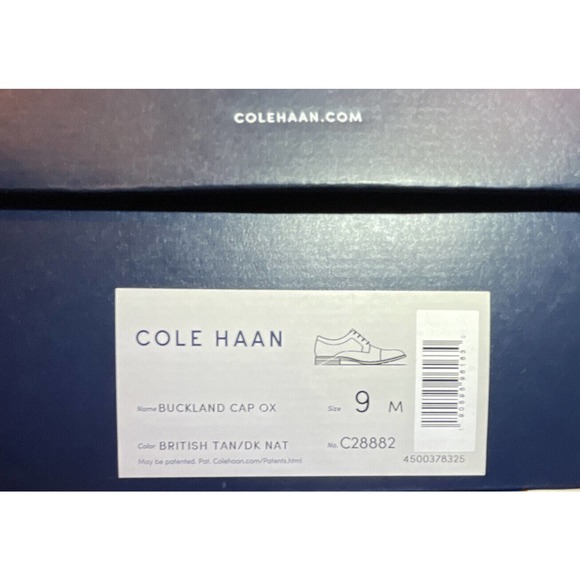 Cole Haan Grand OS Buckland Cap Toe Oxford Shoes British Tan Mens 9 Fast Ship